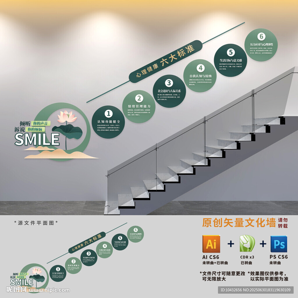 心理咨詢室樓梯文化墻