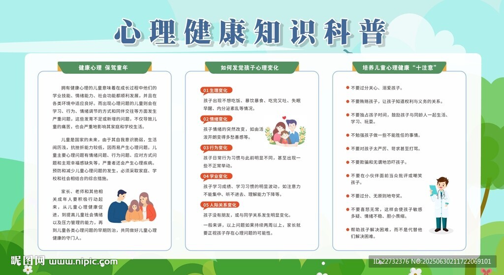心理健康知識科普展板