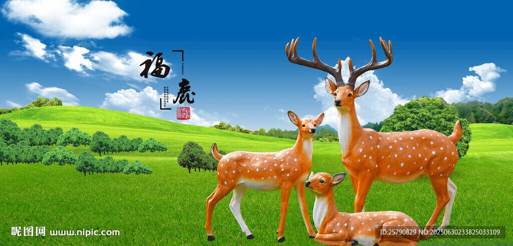 鹿梅花鹿馴鹿