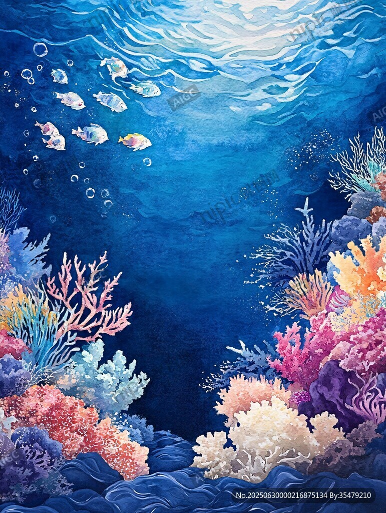 夢幻海底珊瑚與魚群景觀