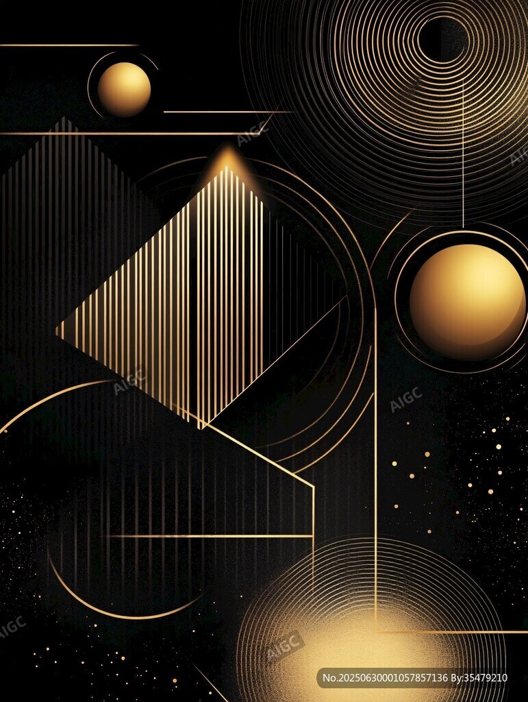 黑金幾何抽象藝術背景圖