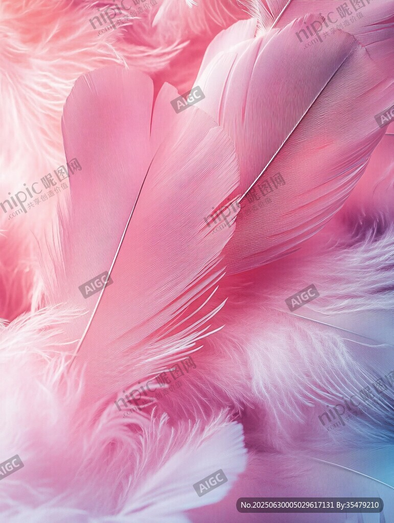 夢幻粉色羽毛紋理背景