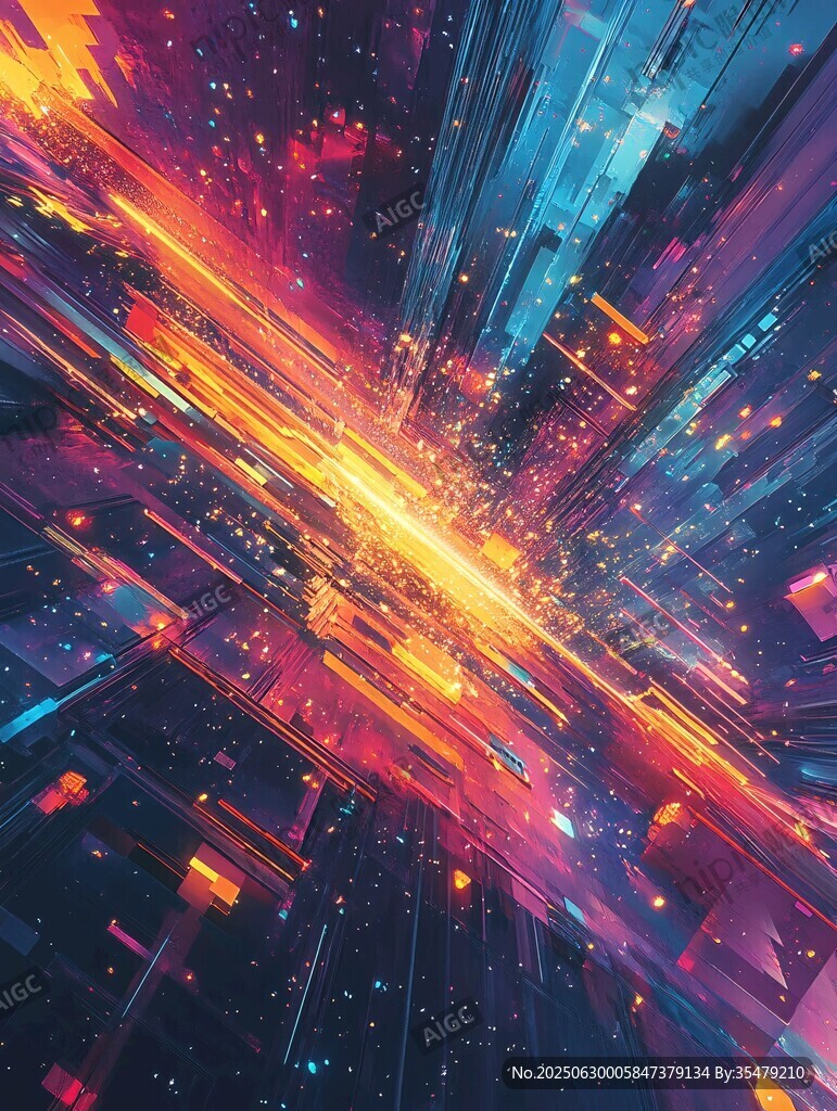 絢麗科幻光效空間場景