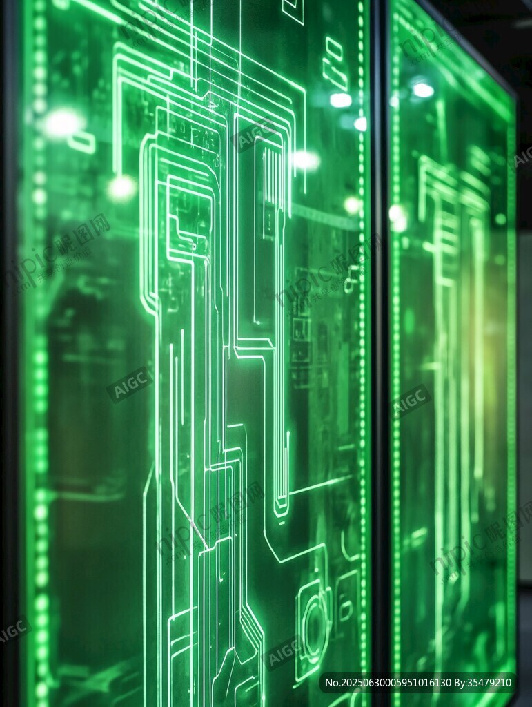 科技感綠色電路板畫面