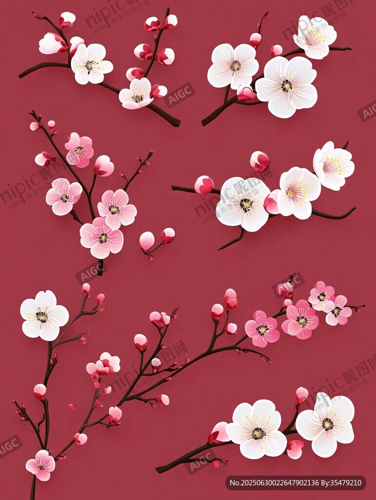 紅梅綻放圖