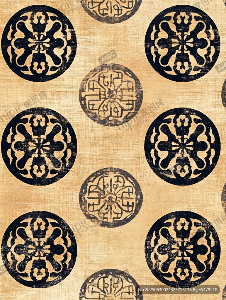 中式傳統(tǒng)圓形花紋圖案
