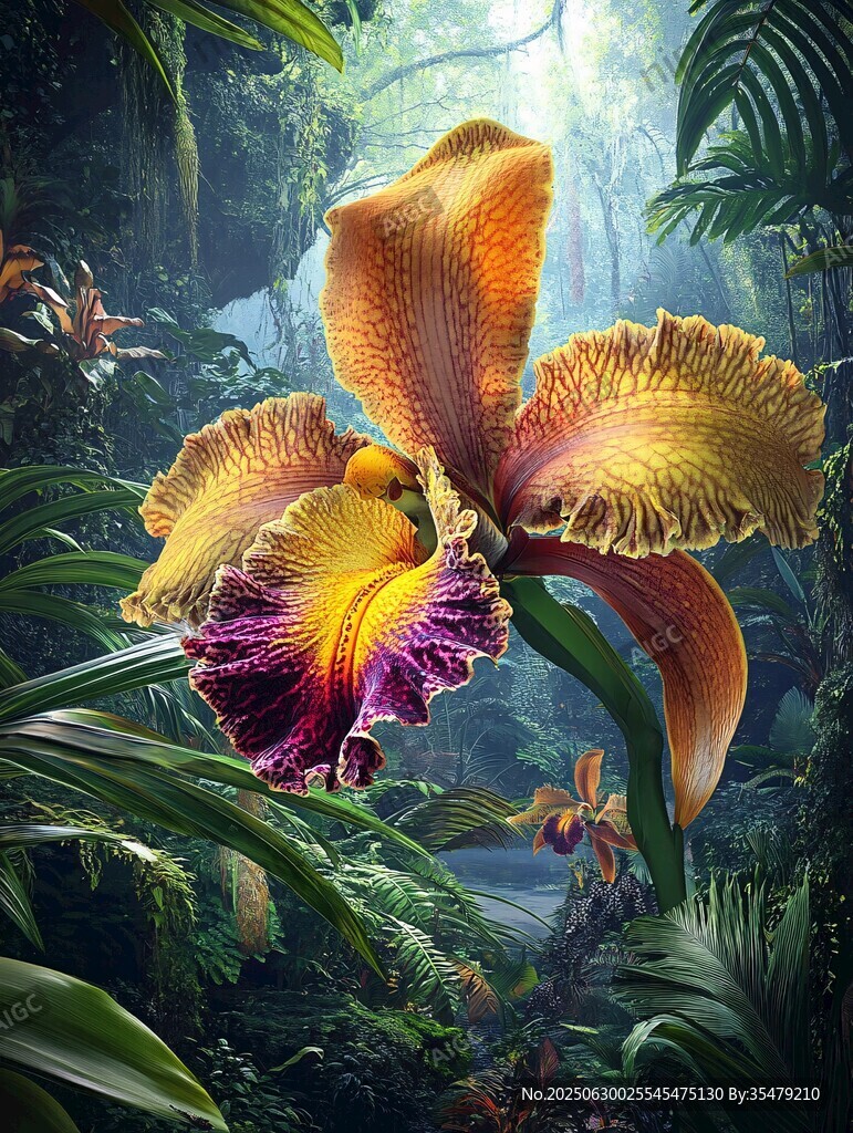 奇幻叢林中的艷麗蘭花