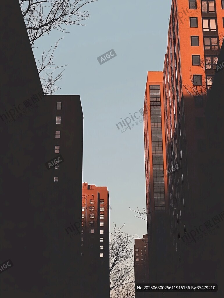 城市樓宇間的光影景致