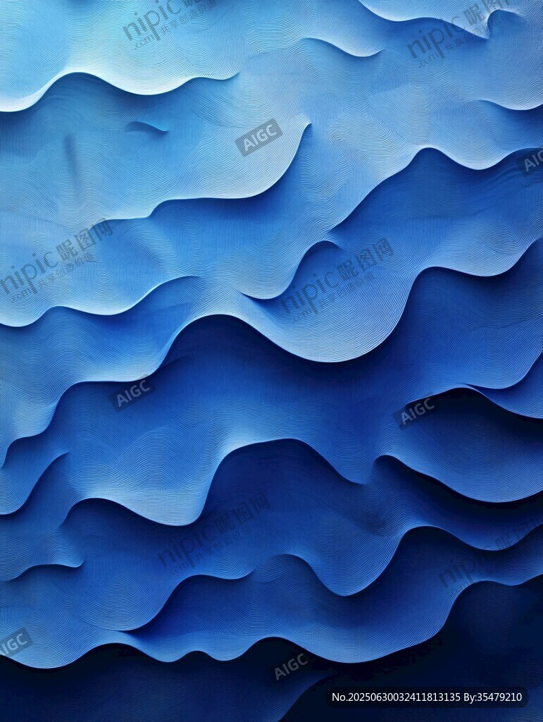 藍(lán)色立體波浪紋理背景圖