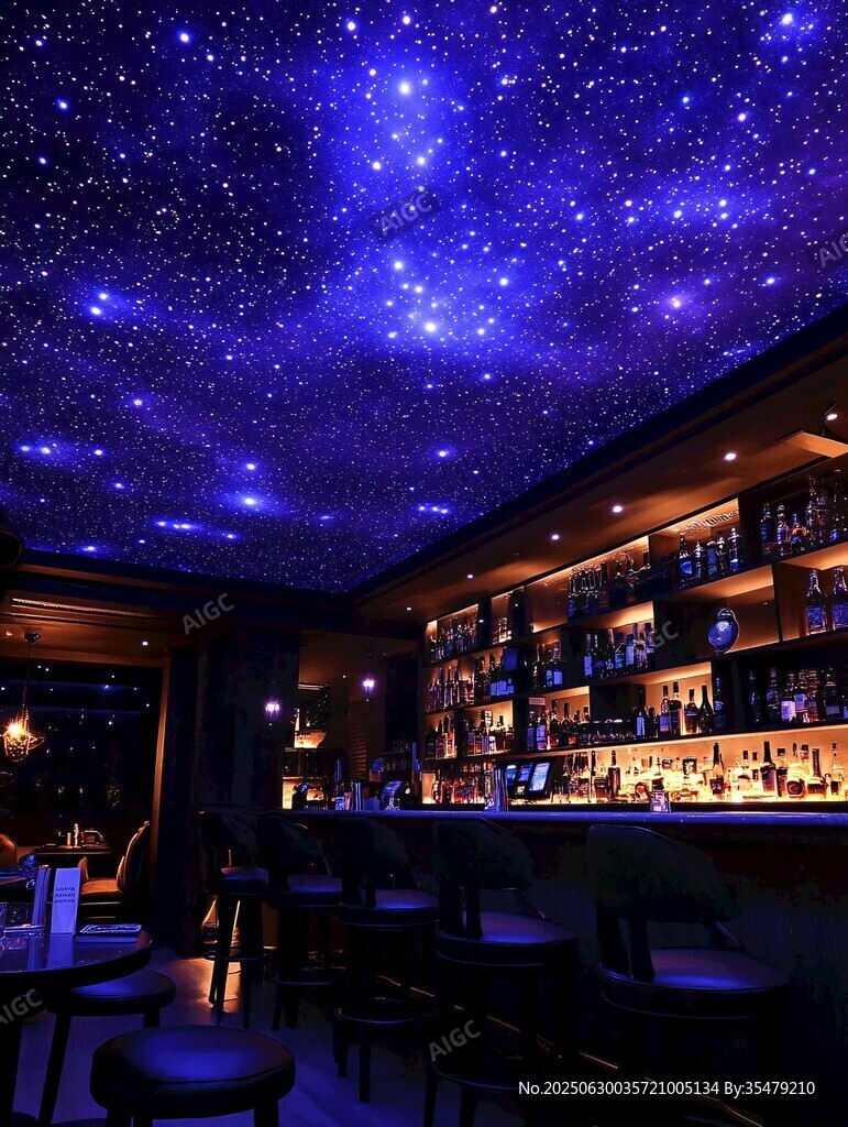 夢幻星空主題酒吧夜景