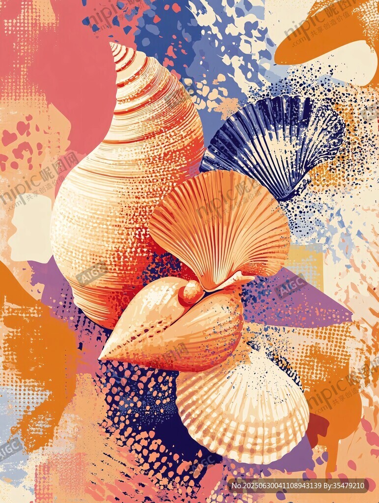 多彩貝殼插畫 藝術感滿滿