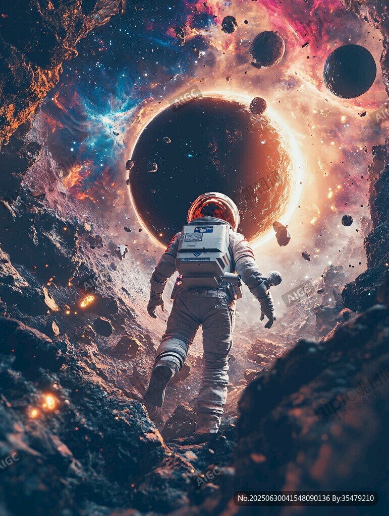 宇航員探秘奇幻宇宙空間