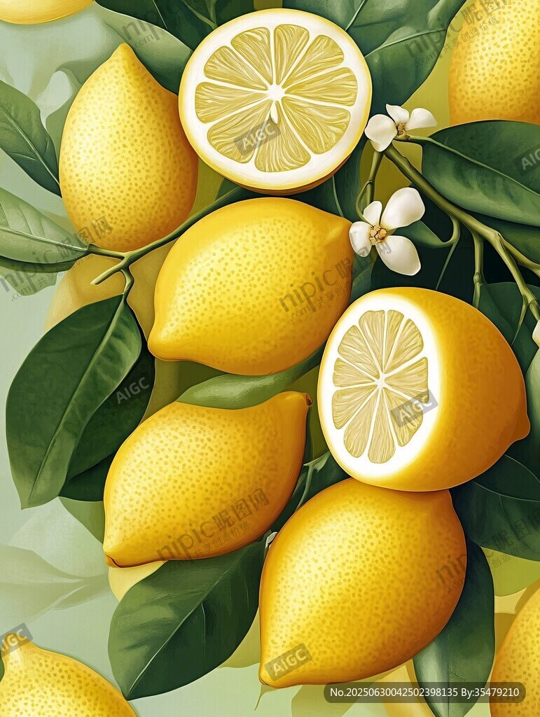檸檬滿枝 清新水果插畫