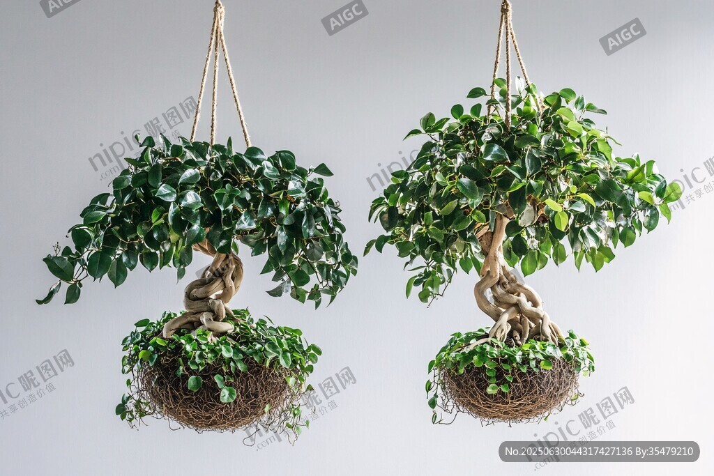 懸掛綠植盆景 自然清新風