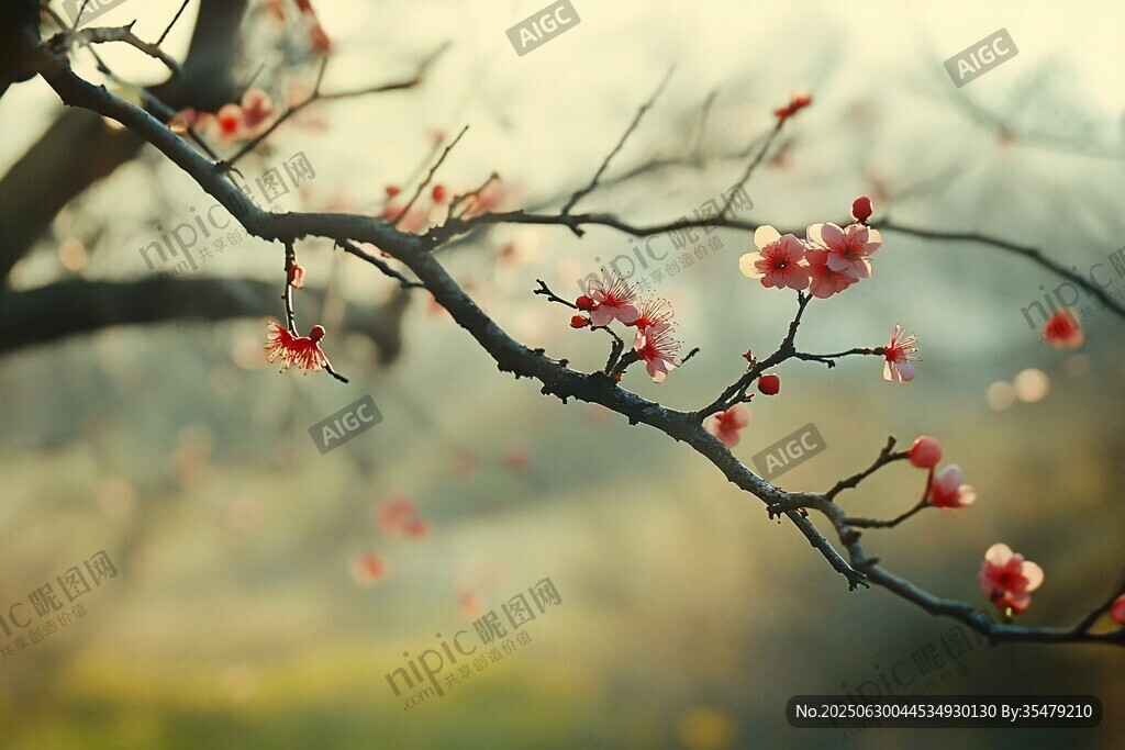 枝頭綻紅梅 春光正明媚