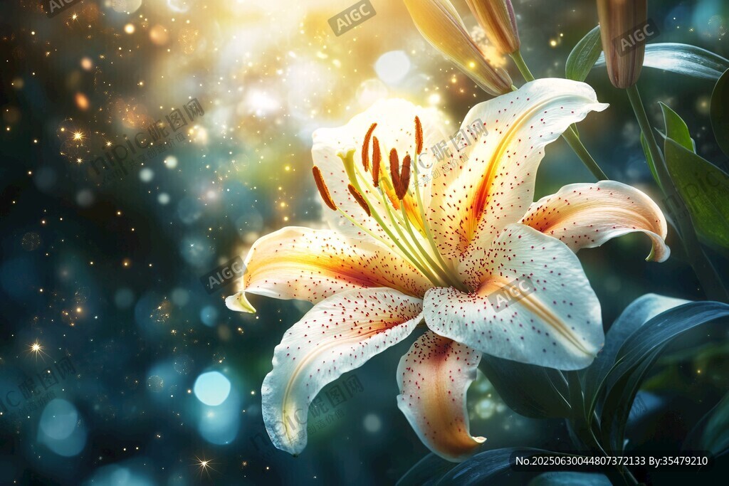 夢幻百合花綻放璀璨光芒