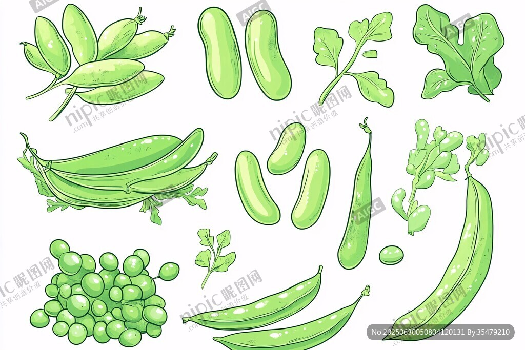 各種青豆豌豆插畫集合