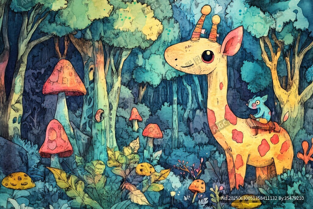 長頸鹿的奇幻森林之旅