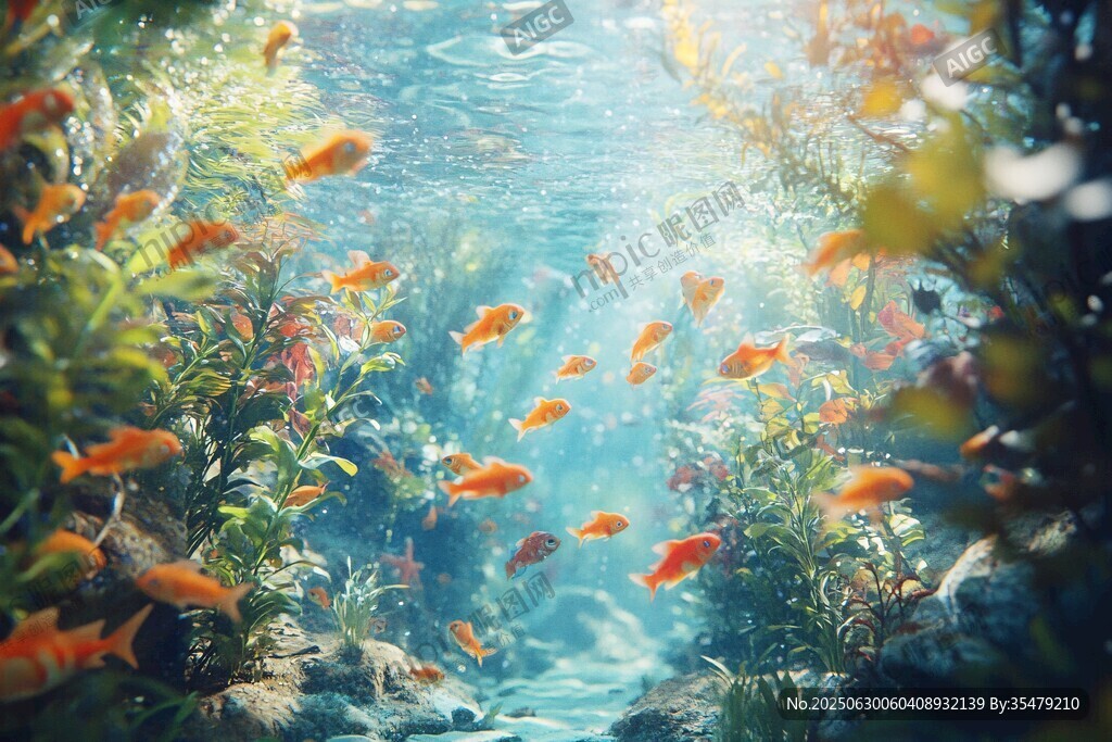 夢幻水下金魚暢游景觀