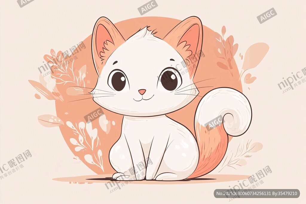 可愛卡通貓咪插畫