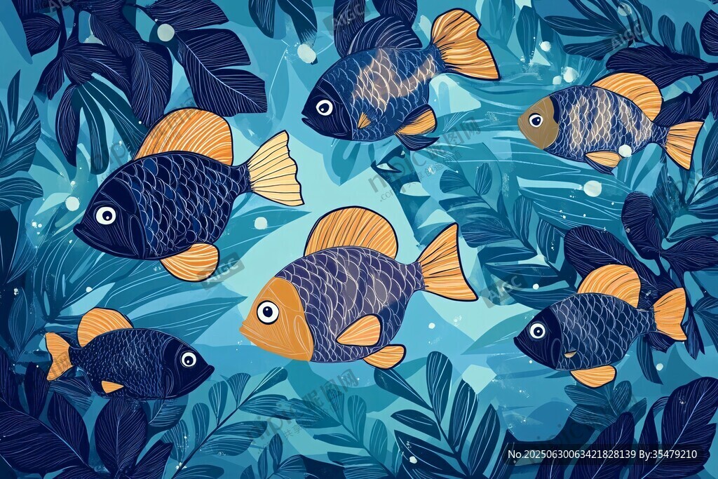 海底游魚與繁茂綠植圖景