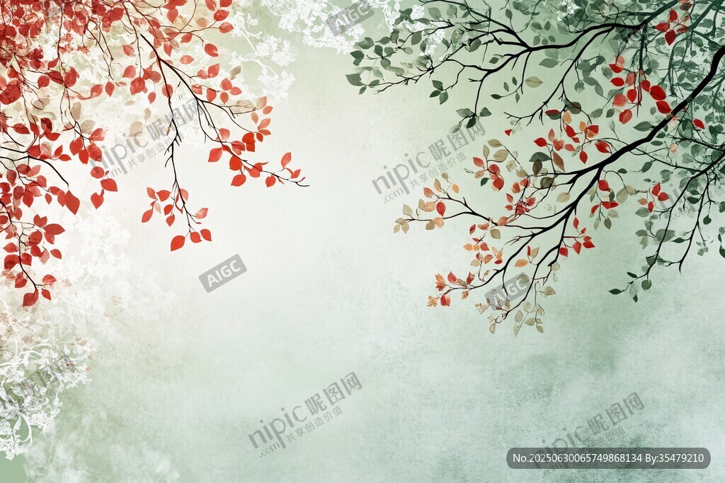 紅葉翠枝繪就詩意景致
