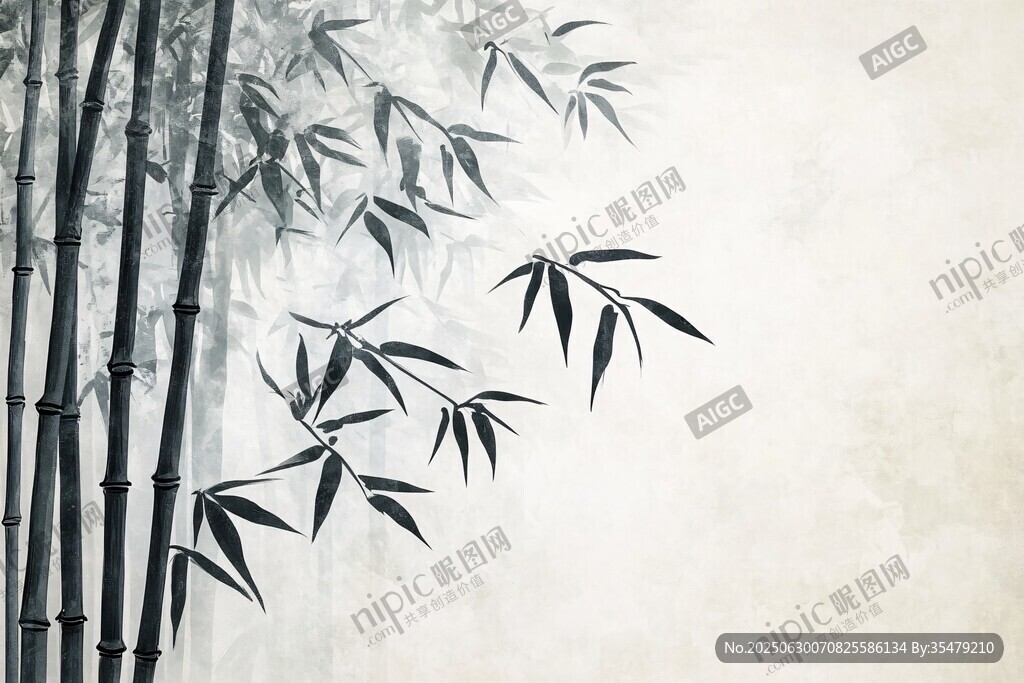 水墨竹林圖