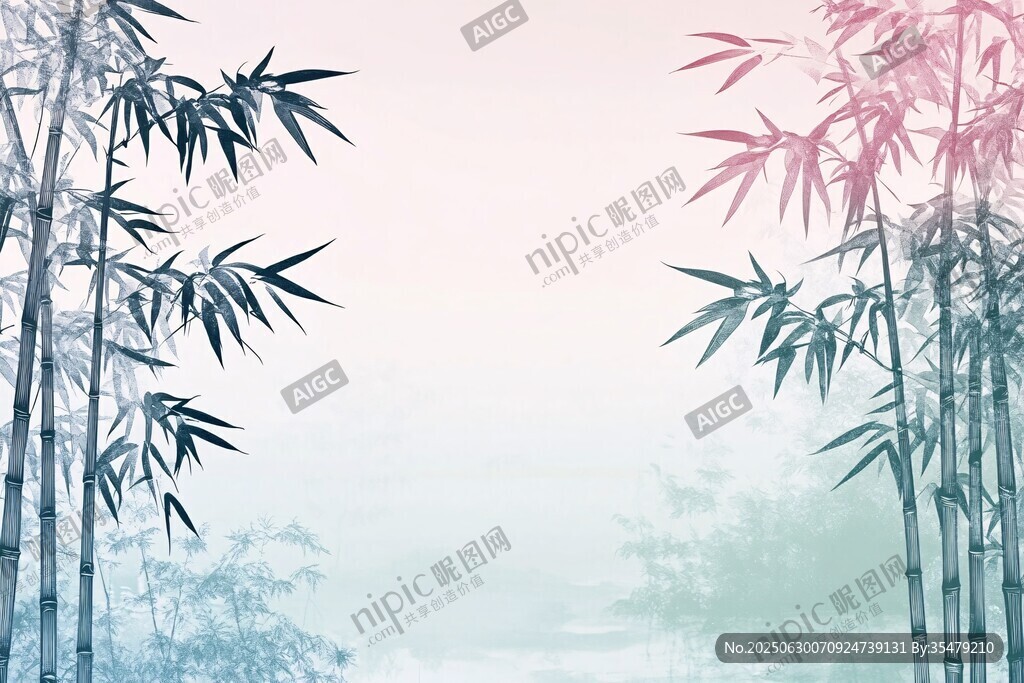 水墨竹林淡雅風光