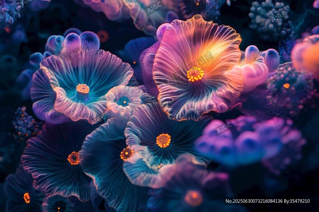 夢幻炫彩花朵微觀世界