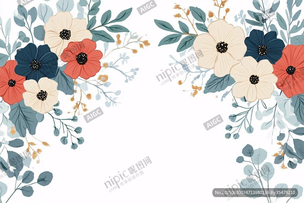 花卉裝飾圖案 清新自然風(fēng)