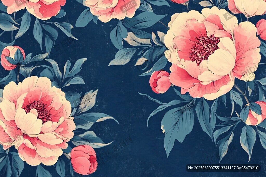 復古風花卉圖案背景圖