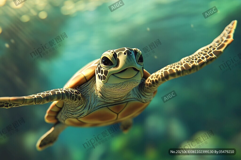海龜在水中悠然遨游