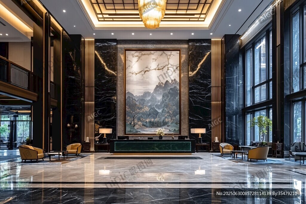 豪華大氣的酒店大堂空間