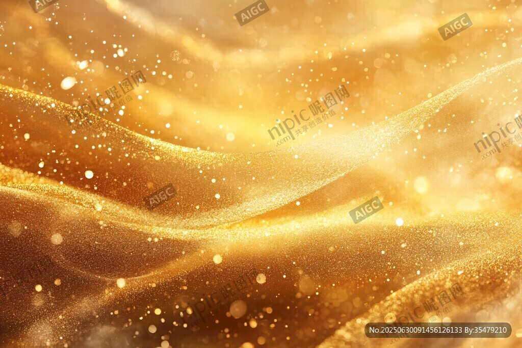 金色夢(mèng)幻流光背景圖