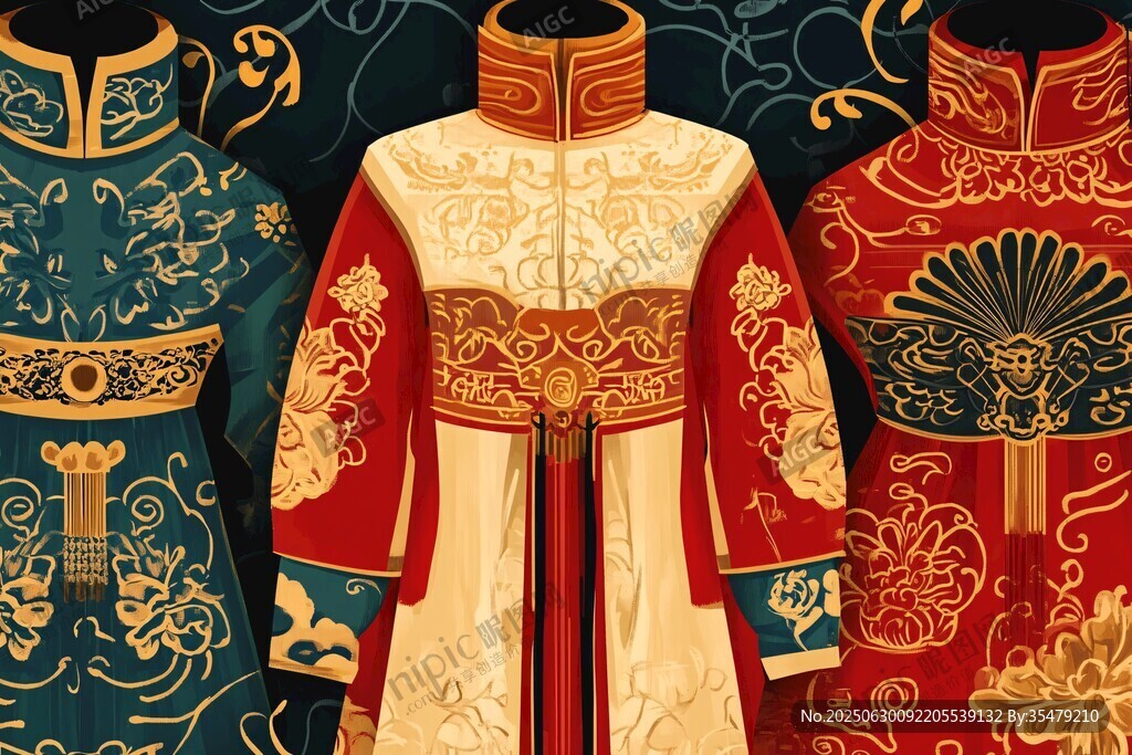 中式傳統(tǒng)華服精美圖案展示