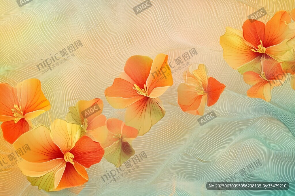 橙花飛舞夢(mèng)幻背景圖