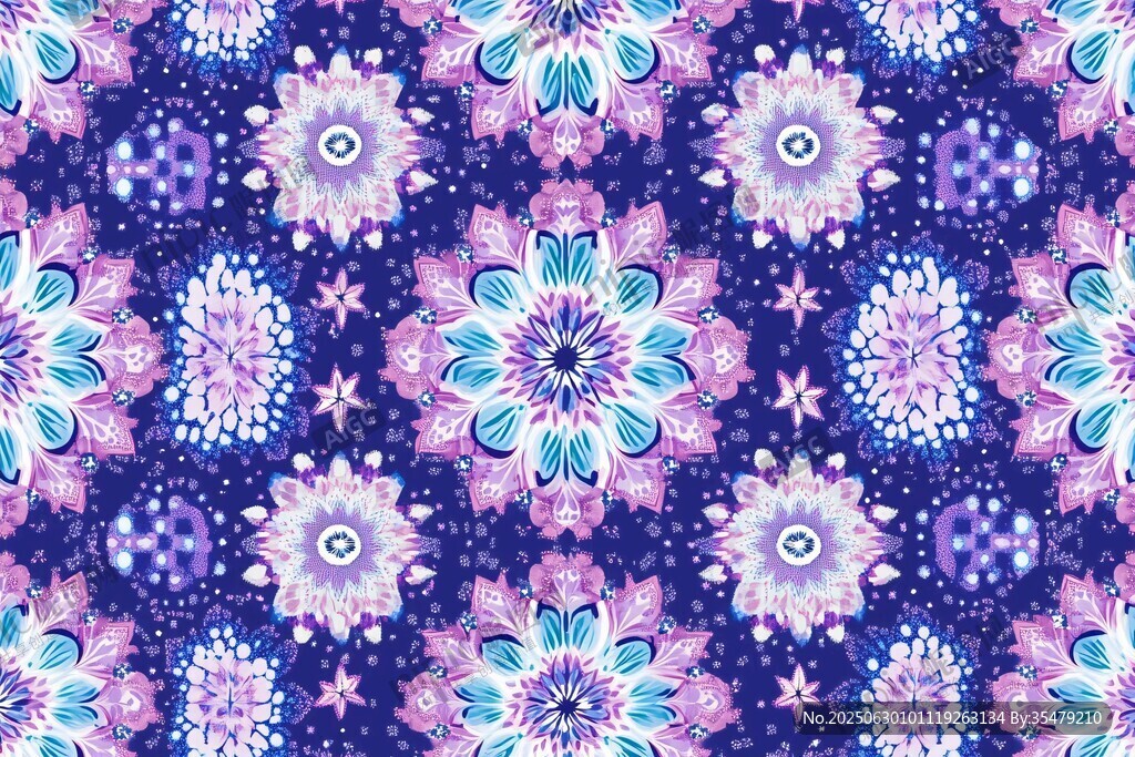 夢幻紫色花卉無縫圖案