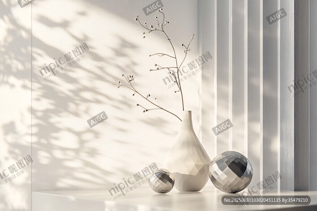 簡(jiǎn)約室內(nèi)的雅致花瓶擺件