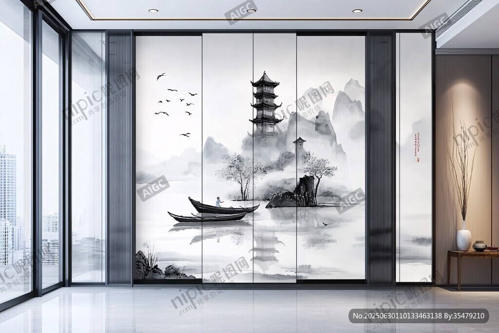中式山水屏風 雅致空間