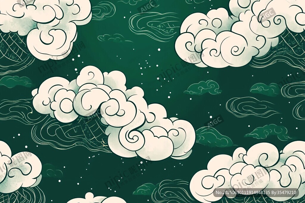 中式云紋圖案背景設計