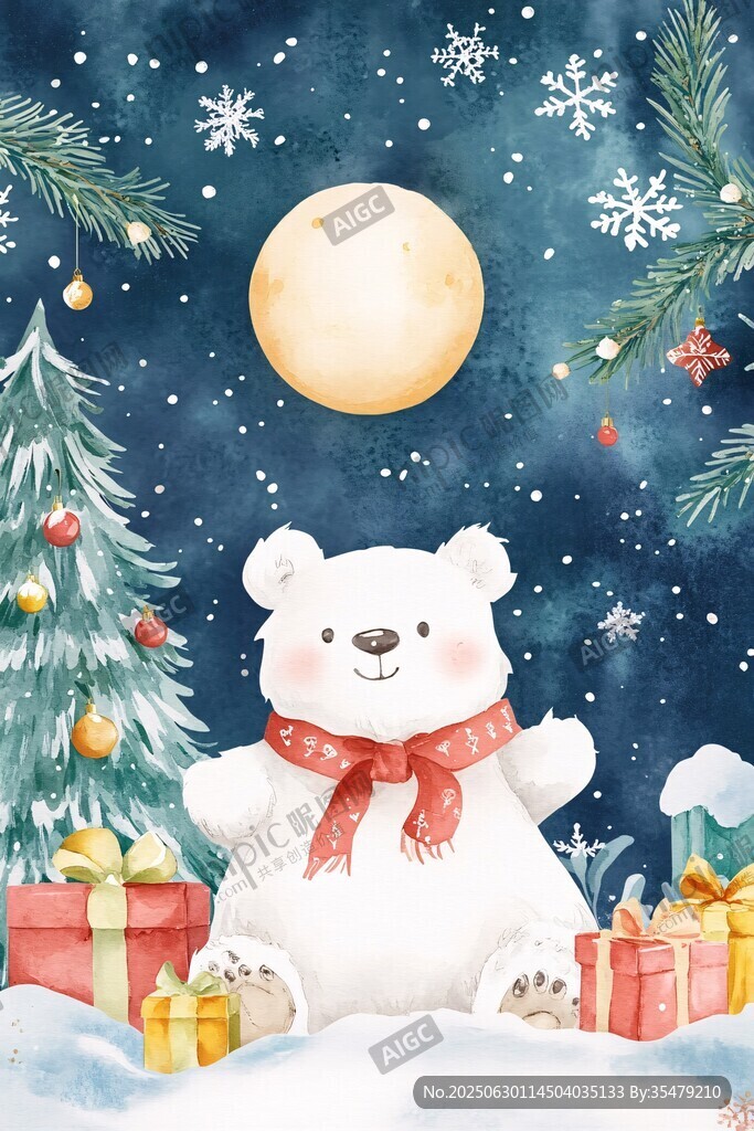 雪夜小熊的圣誕歡樂時(shí)刻