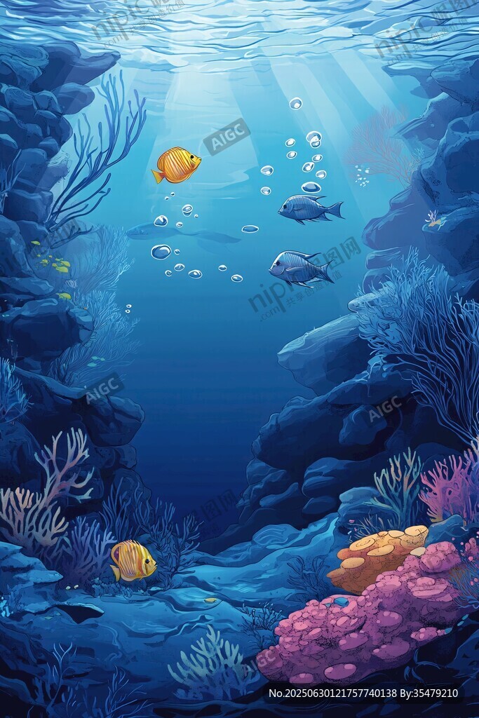 夢幻海底世界 多彩魚群珊瑚