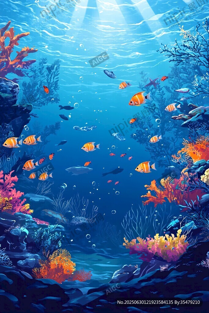 夢幻海底世界絢麗珊瑚魚群