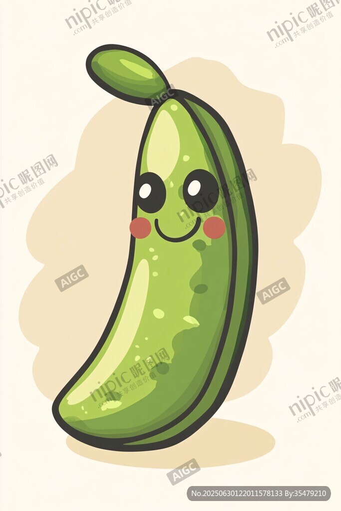 可愛笑臉青豆卡通形象