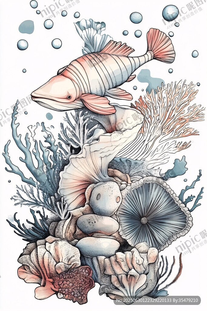 夢幻海底魚與珊瑚景觀