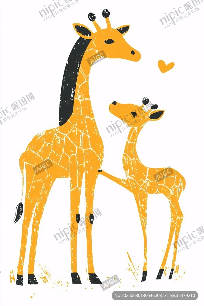 長頸鹿母子溫馨一刻