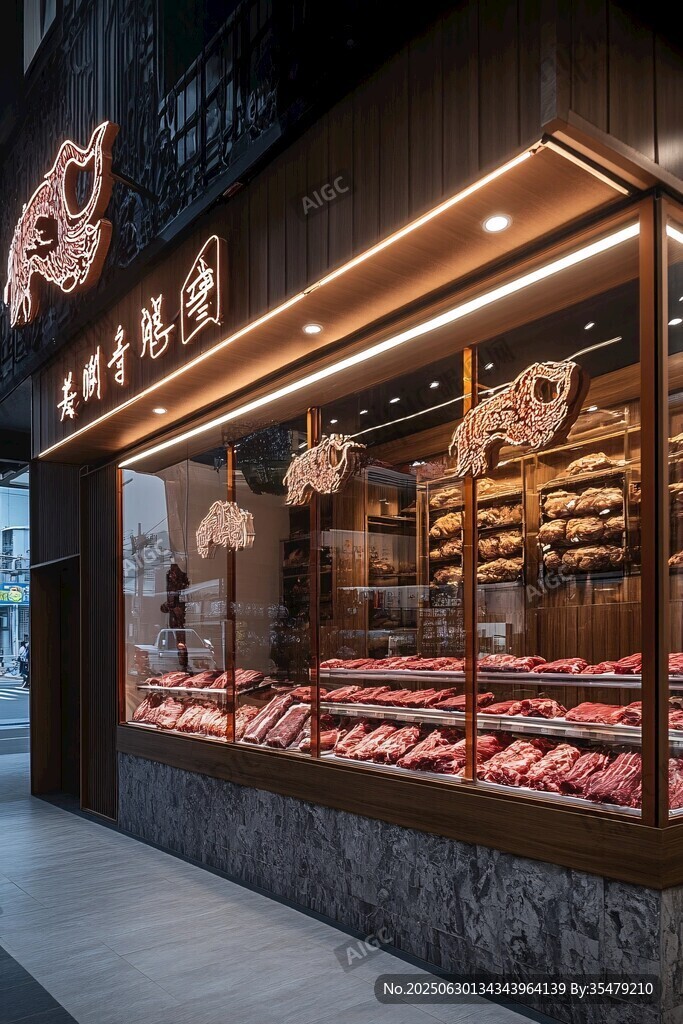 中式熟食店櫥窗展示