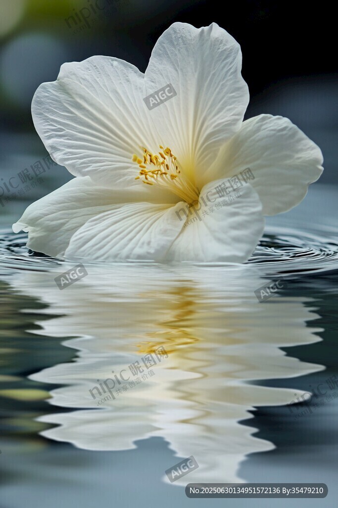 水中白花朵朵綻
