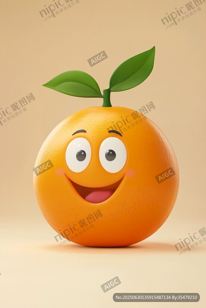 可愛笑臉橙子卡通形象