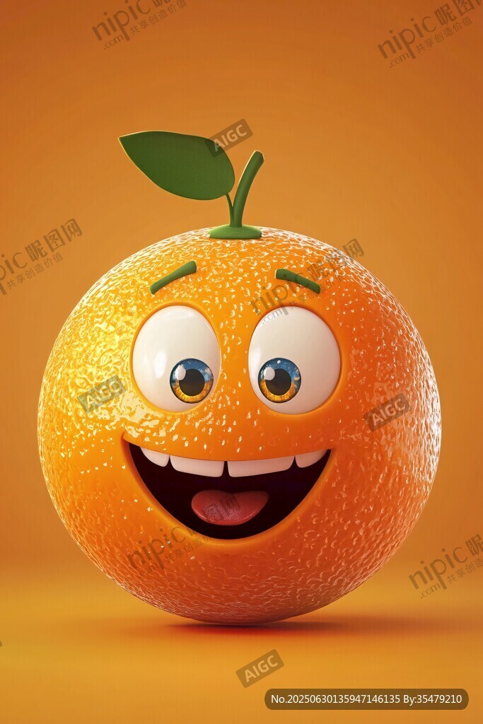 可愛笑臉橙子卡通形象